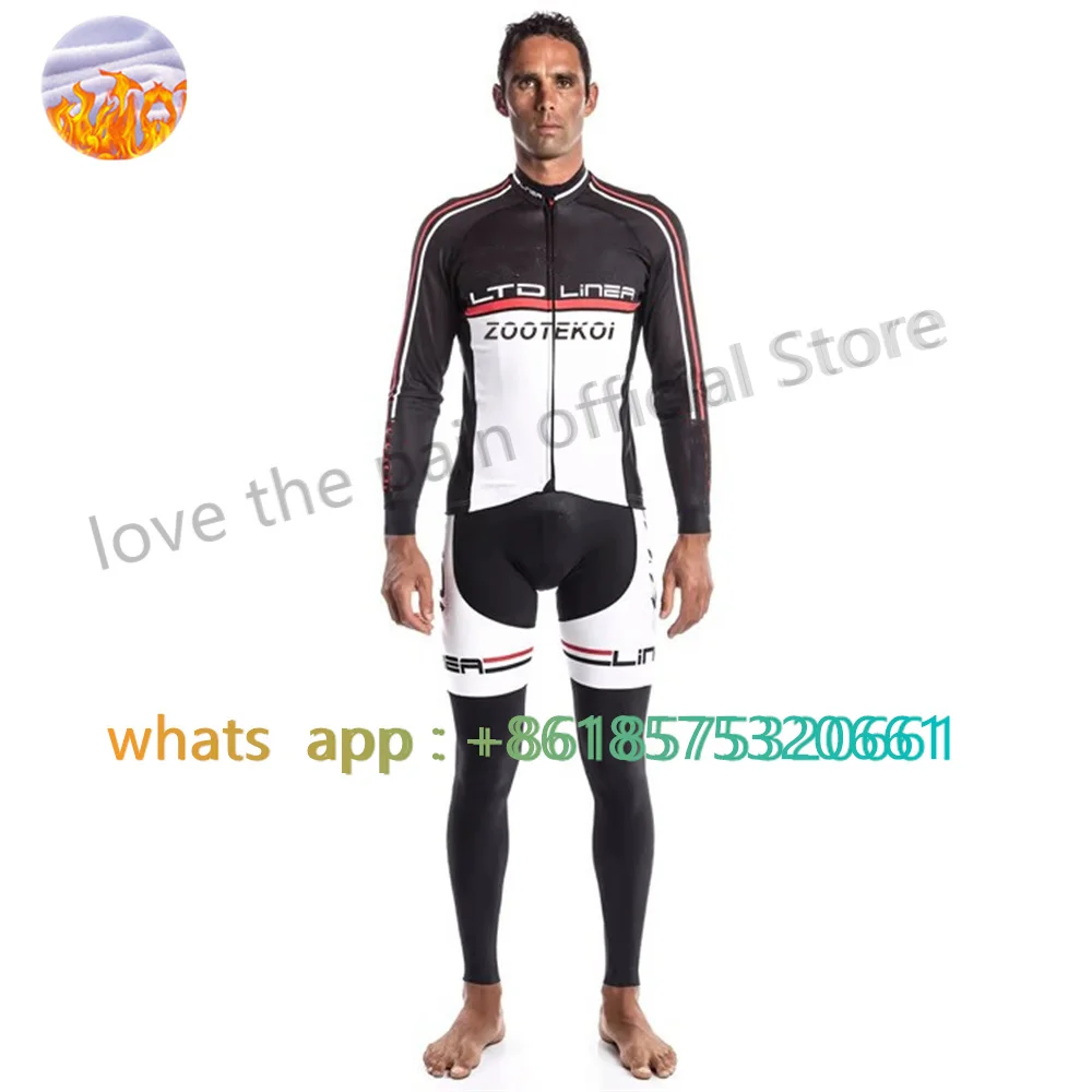 Zootekoi Winter Thermal Fleece Bicycle Long Sleeve Set Clothes Men Cycling Clothing Thermal Fleece Set Ropa Ciclismo Hombre Warm