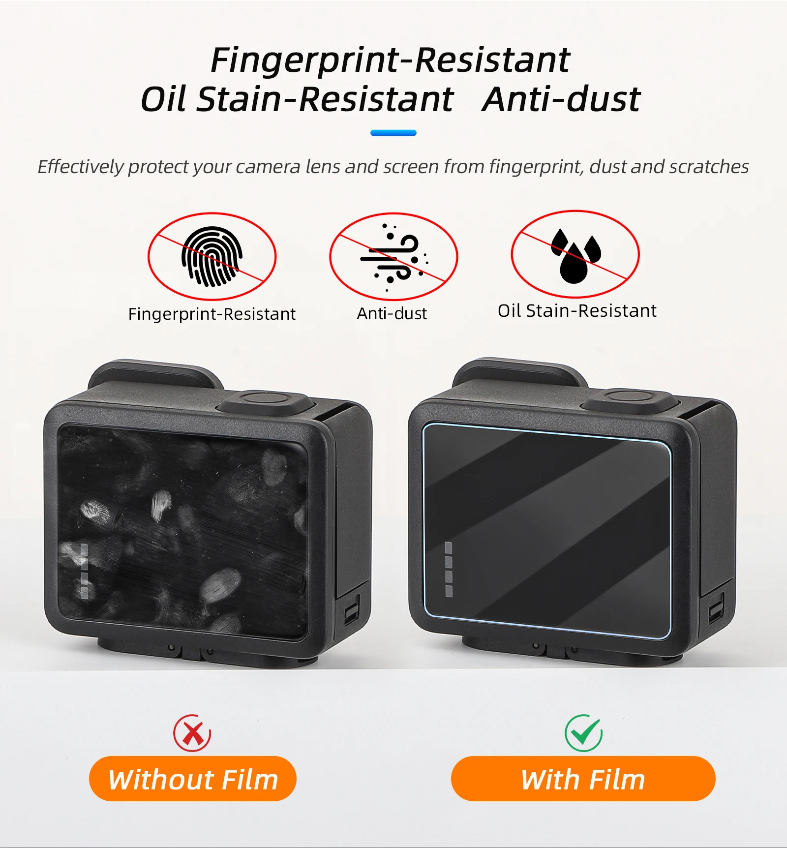 

For GoPro Hero Sport Cameras Screen Lens Protector Films For Go Pro Hero Full Cover Anti Scratch 9H Tempered Glass Film