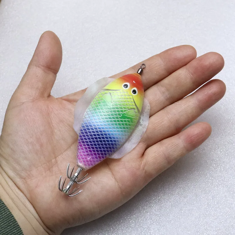 

2pcs 14g Balance Shrimp AS Hard Bait Glowing Wooden Shrimp Squid Hook Simulation Bait Winged Baits Fishing Lures Fishing Tackle