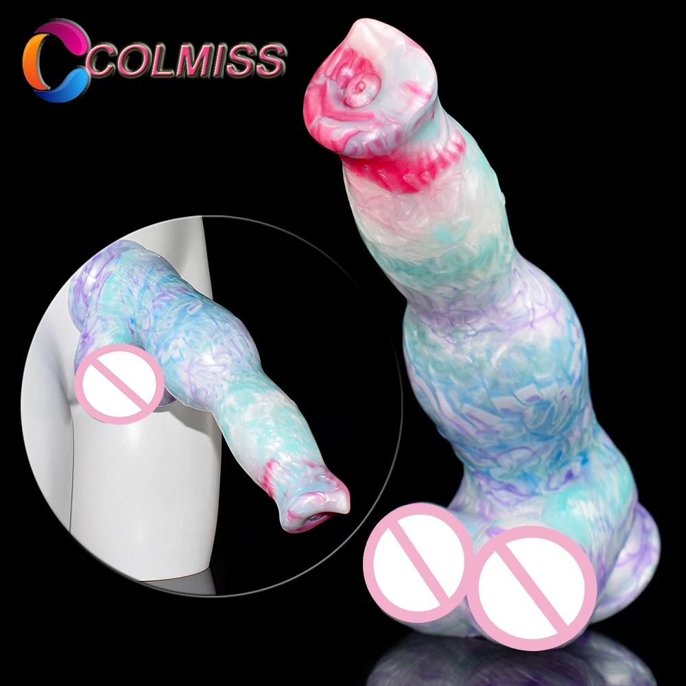 COLMISS Huge Dog Dildo Strong Muscles Animal Dildos thick Penis Anal Plug Adult Sex Toys For Men Women G-Spot Prostate Stimulate