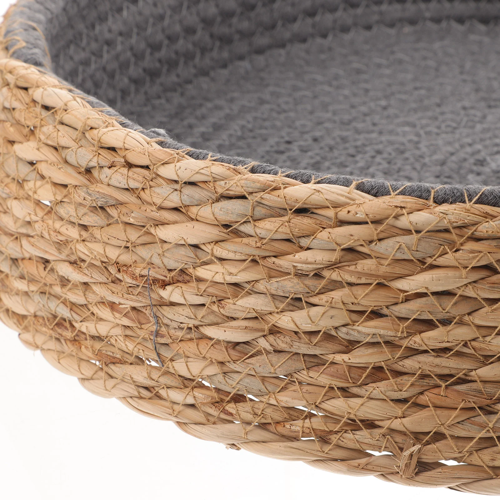 Natural Cat Wicker Bed Basket Handmade Braided Kitten Bed Soft Cushion Rattan Woven Pet House Nest