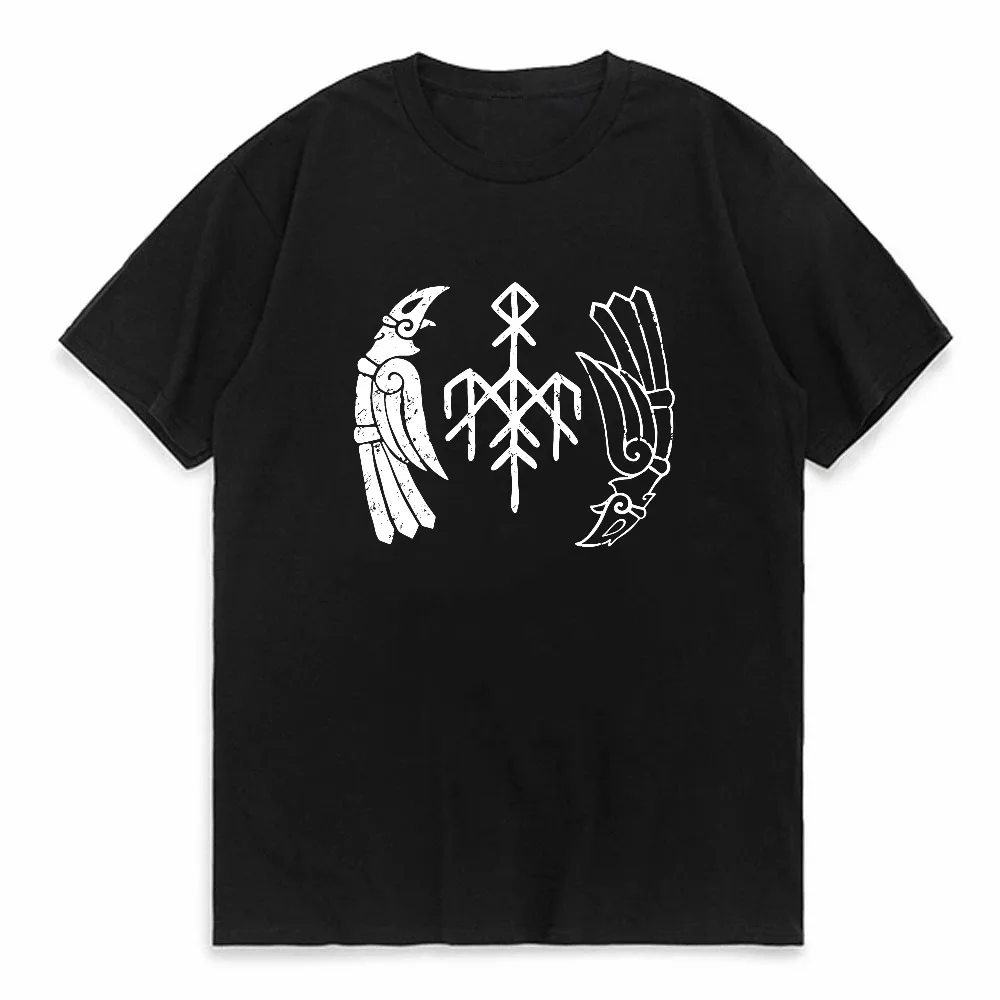 

Men's Wardruna Kvitravn Black Graphic T Shirt fashion vintage Breathable Casual Everyday Wear Slightly top tee summer Loose tees