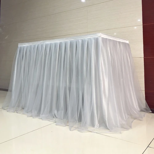 오간자 패브릭 테이블 스커트, 웨딩 장식, 생일 파티, 휴일, 축제, 축하, 호텔, 이벤트 