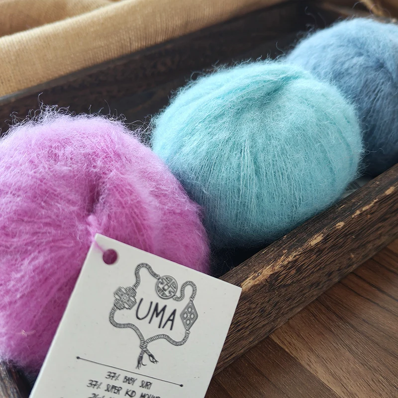 230yds/210mtrs 25g/Ball  Amano  UMA Silk Mohair Yarn  From Peru