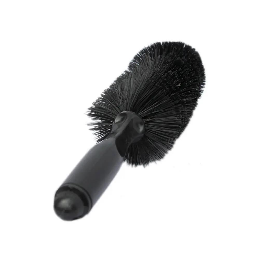 Universal Black Car Auto Wheel Tire Rim Cleaning Brush Premium Strong Clean Effect Easy Grip Handle Hook Hanging Tool