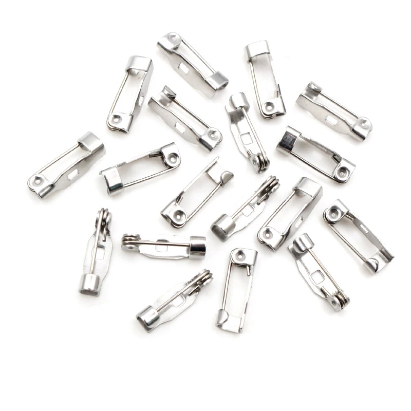 20pcs/lot 14 17 19 25 32mm 316 Stainless Steel Brooch Clip Pins Safety Brooch Settings Blank For DIY Jewelry Making Supplies