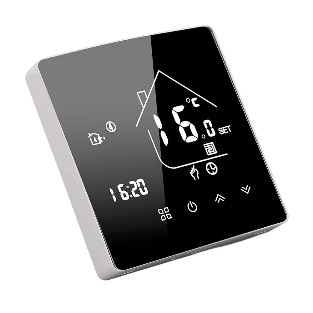Programmable Mirror Thermostat for Room and Floor Heating Digital Display for child Lock Frost Protection and Manual Operation