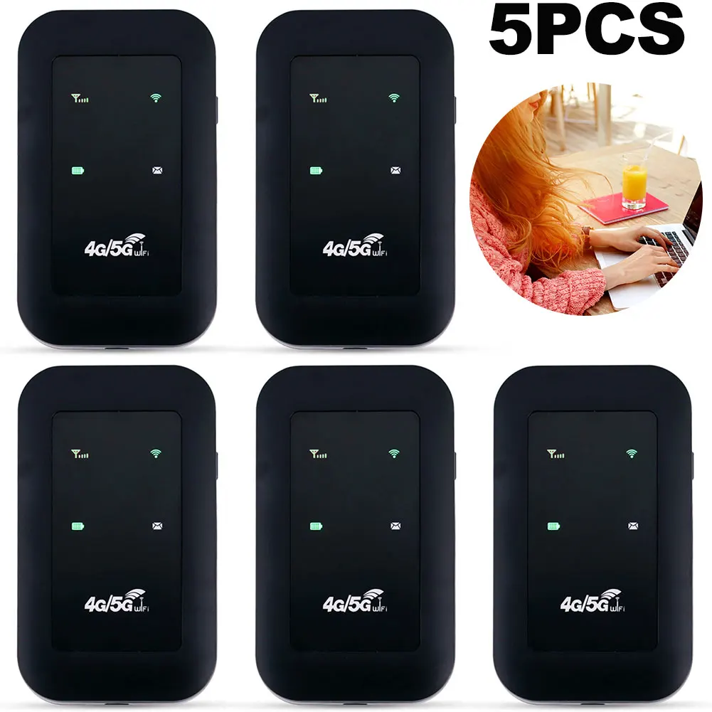 1-5PCS 4G LTE Wireless Router Portable 4G Mobile WIFI Router 150Mbps 2100mAh Pocket Modem Mobile WIFI Hotspot w/ SIM Card Slot