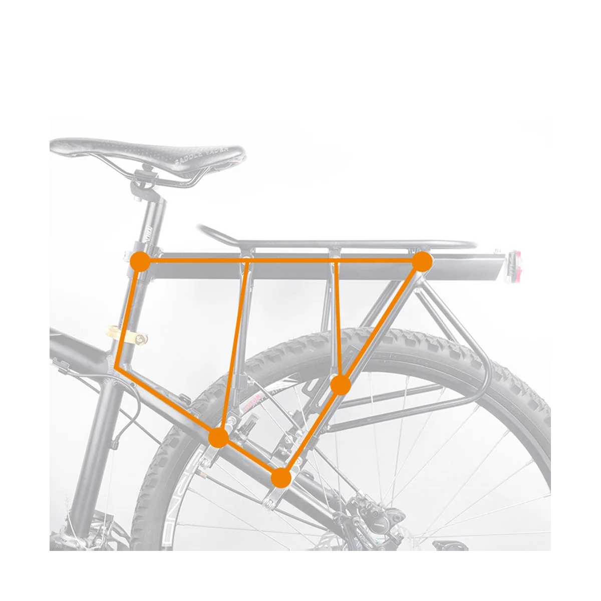 Universal Mountain Bike Rear Shelf Aluminum Alloy Bold Single Vehicle Shelf Quick Release Shelf with Reflective Sheeting