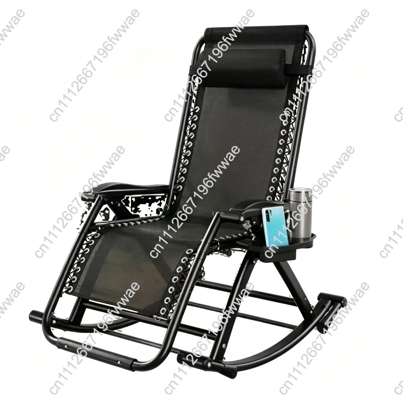 Reclining chair folding lunch break, back chair for the elderly, reclining home balcony rocking chair