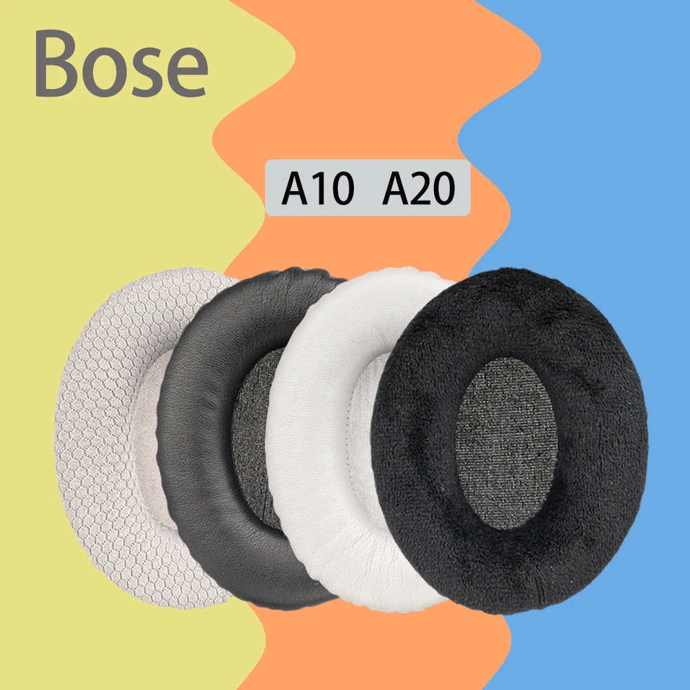 Подушечки для наушников Bose A10 A20, овальные кожаные подушечки из пенопласта, дышащая сетчатая ткань, мягкие круглые велюровые подушечки для гарнитуры, чехлы