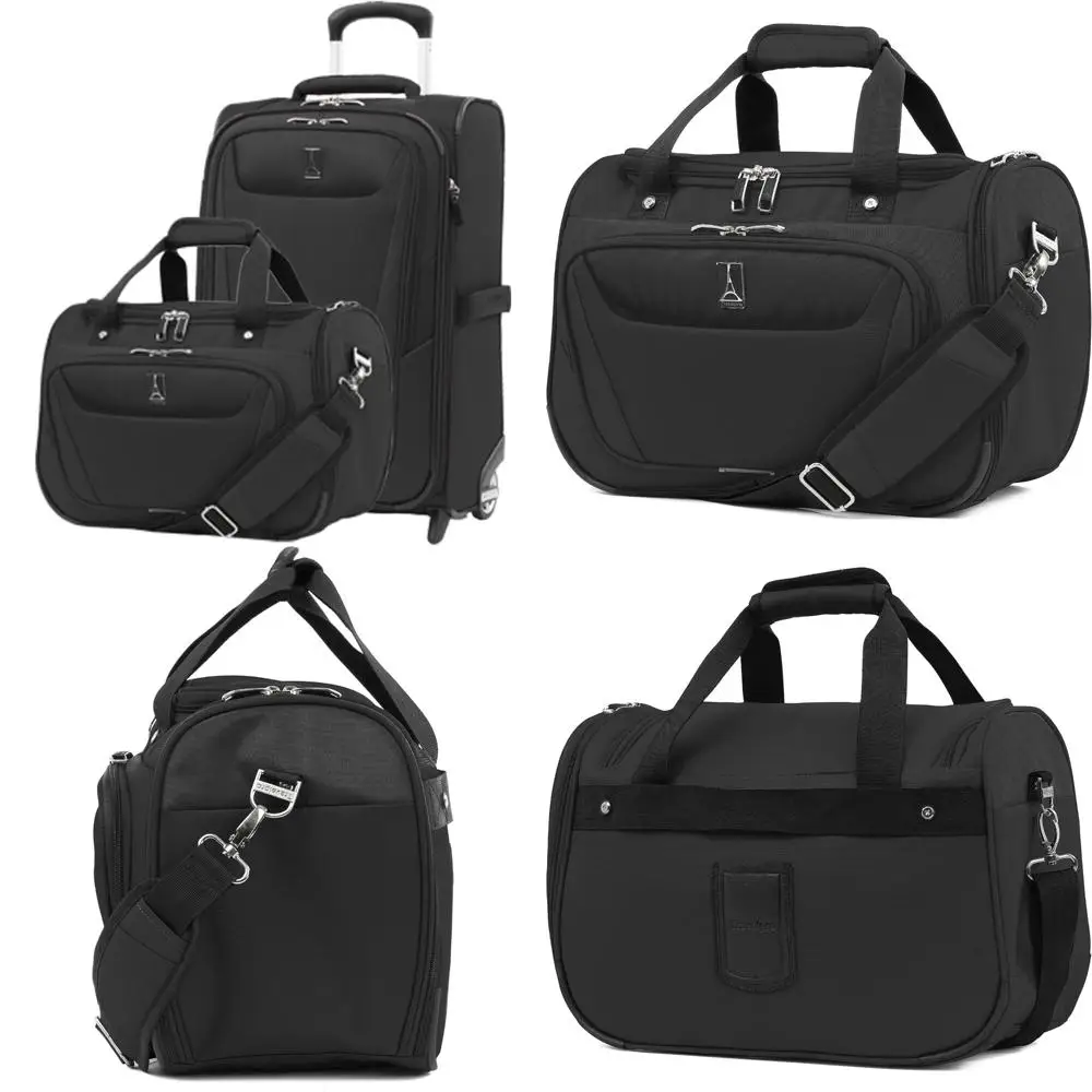 

expandable lightweight carry-on luggage set with 2-wheel upright and soft underseat tote for men