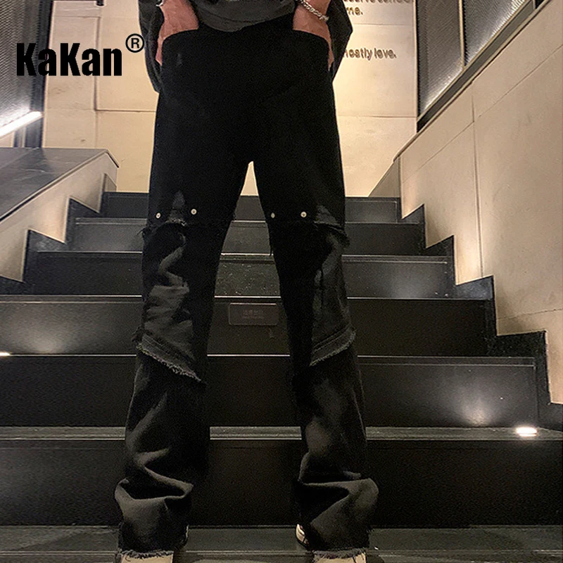 Kakan-nuovo Design di nicchia con un sottile Denim svasato per uomo, pantaloni dritti Slim retrò High Street K24-XTD988