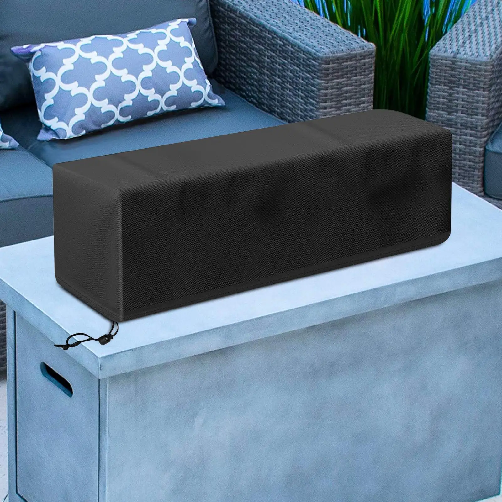 Outdoor Fire Pit Cover Waterproof Oxford Square Fire Pit Cover UV Protection Grill Accessories For Garden Cooking Bonfires