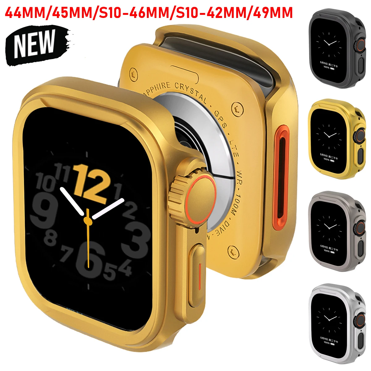 Metal Case for Apple Watch 49mm 46mm 42mm 44 45 Protector Case Aluminum Cover Bumper Frame for IWatch Series 10 Change To Ultra