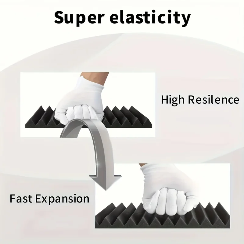 6 個の遮音パネル 3D 三角溝壁吸音フォームスタジオゲームルームレコーディングスタジオホームアクセサリー用