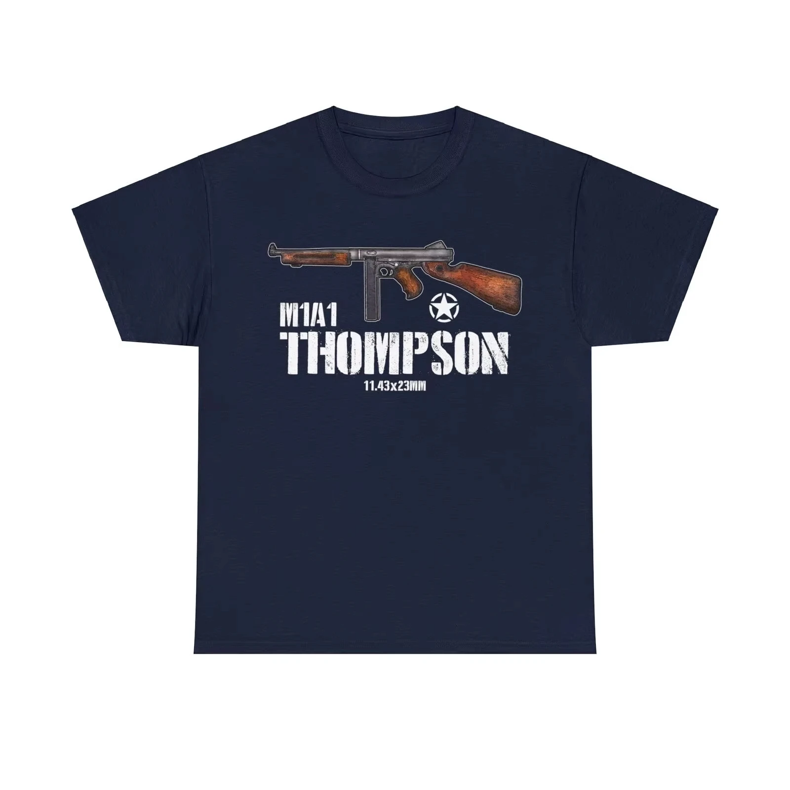 2026 New US Army M1A1 Thompson Machine Gun T-Shirt Men's Cotton