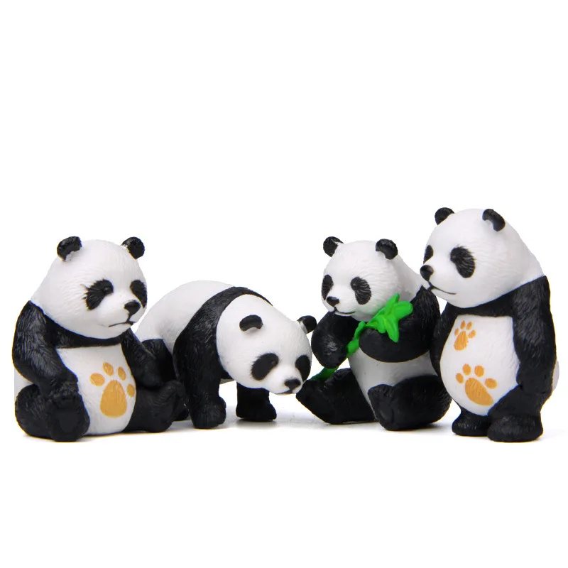 Animais da selva selvagem, modelo panda, estatueta colecionável, brinquedos para crianças, figuras de ação, presente divertido, decoração