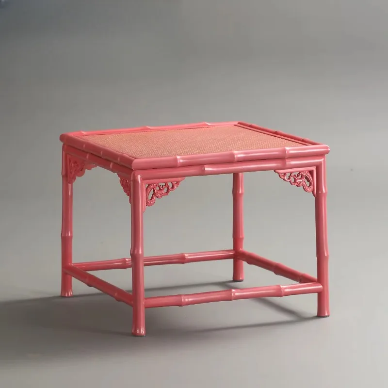 New Chinese coffee pink  red bamboo simple small   tea bay window  low