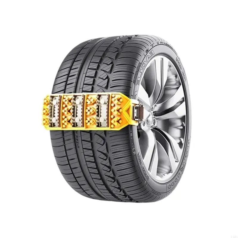 D5BE Tire Chain with Polyurethane Body and Studded Contact Points for Snowy and Muddy Winter Vehicle Driving Conditions