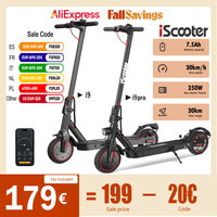 iScooter i9/i9Pro Electric Scooters 8.5 Tire 36V 7.5Ah 350W Motor Range 30km Max Speed 30km/h Electric kick Scooter with APP