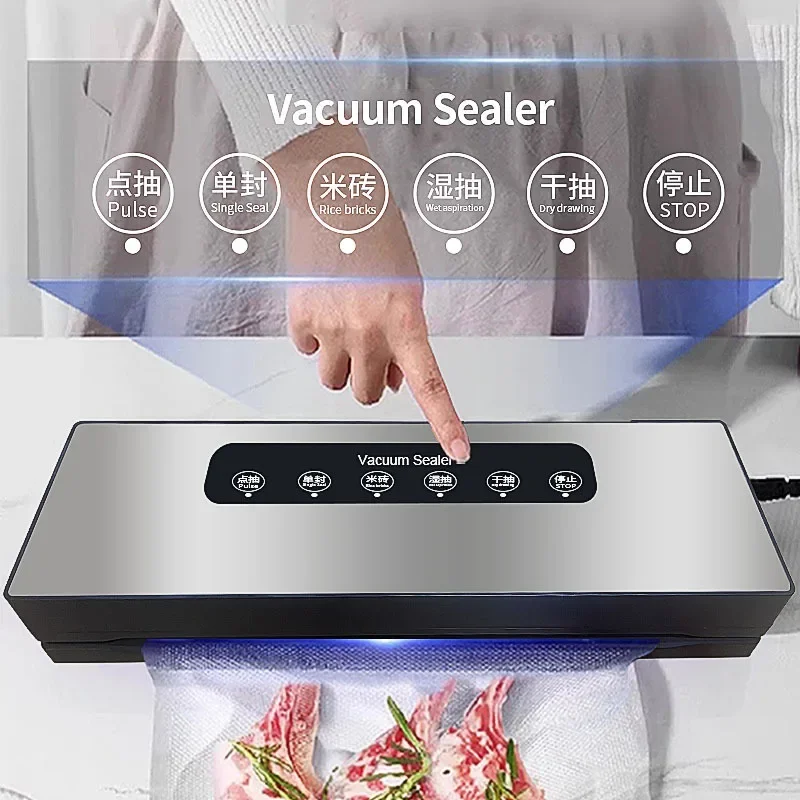 Food Saver Vacuum Sealer Machine Compact-Fast Food Bag Sealer Dry & Moist Modes Powerful Suction Air Witn 50 Airtight Bags