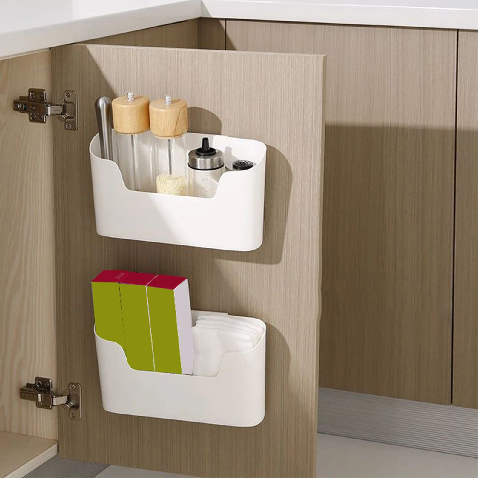 Kitchen Storage Baskets Organizer Space Saving Durable Storage Holders for Bathroom Bedroom Kitchen  10*23.5*7cm