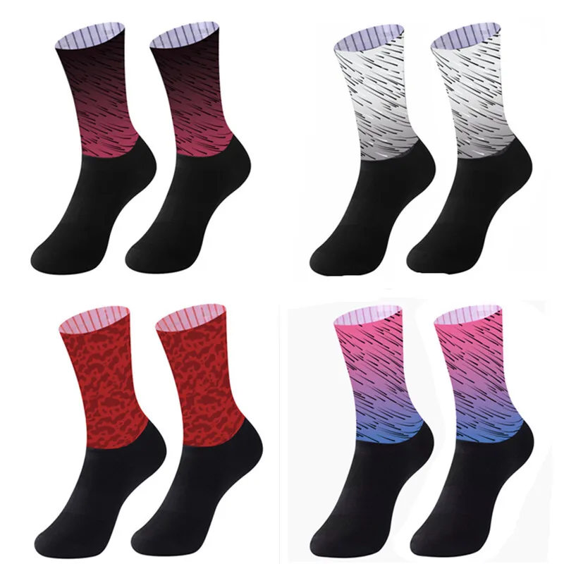 

da 2020 Bike Team Aero Socks calzini ciclismo antiscivolo senza cuciture calzini sportivi a compressione da corsa all'aperto