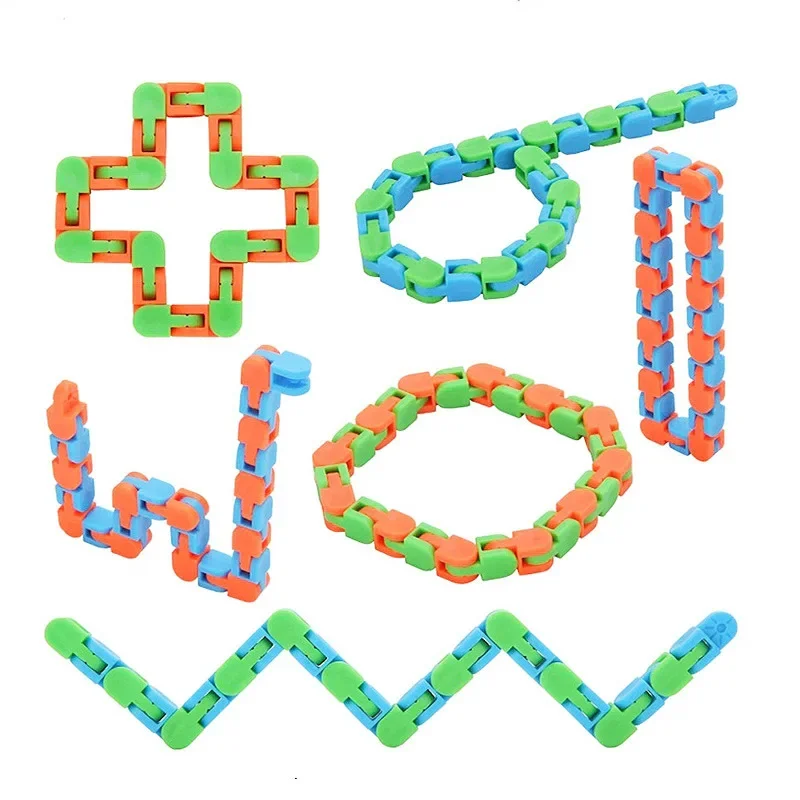Colorful Puzzle Fidget Toys Sensory Figet Toys Anti Stress Click Snap Kids Autism Snake Classic Toy Figet Toys Stress Sensory