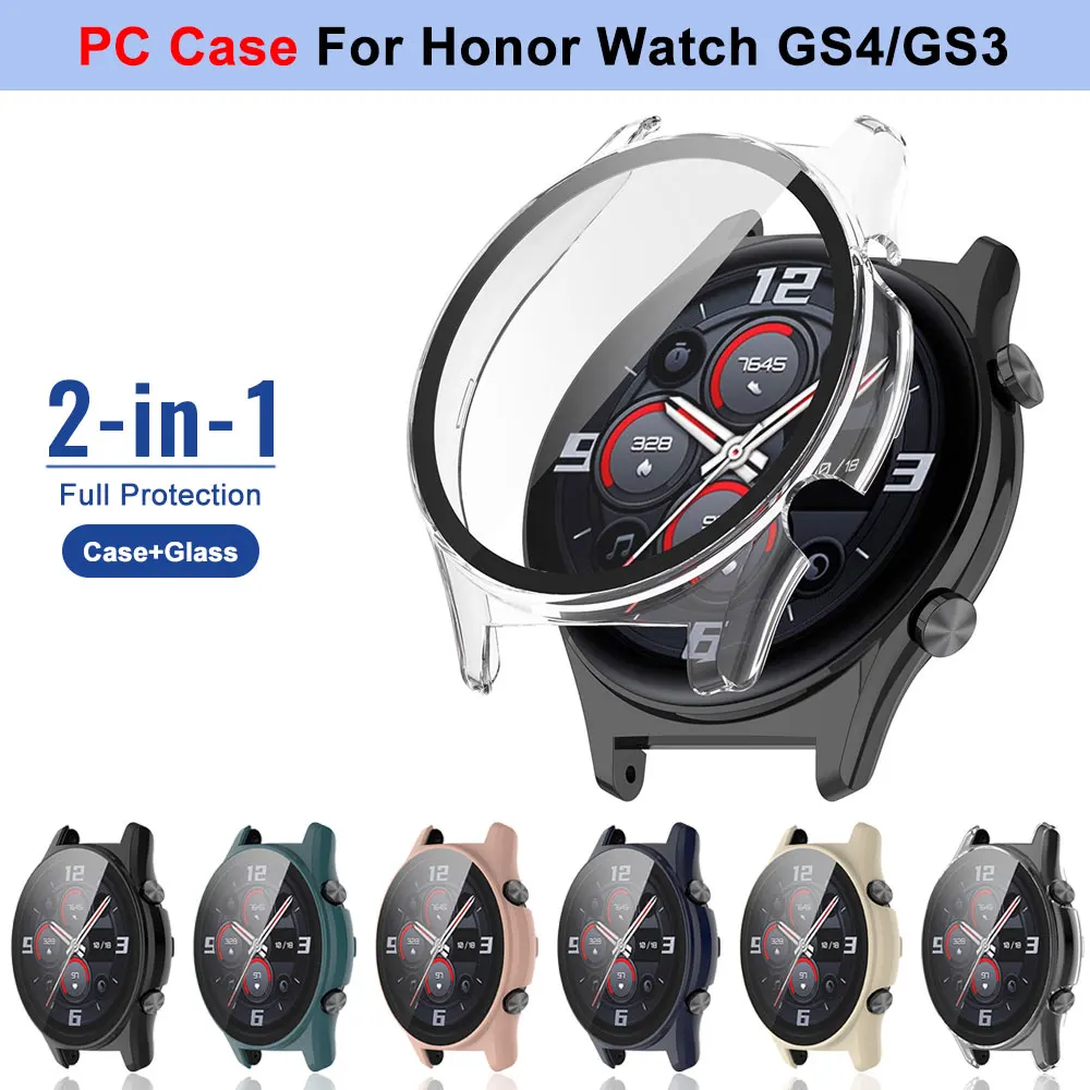 For Honor Watch GS4 GS 4 PC Protective Case For Honor Watch GS3 Tempered Glass Full Screen Protector Bumper Cover Accessories
