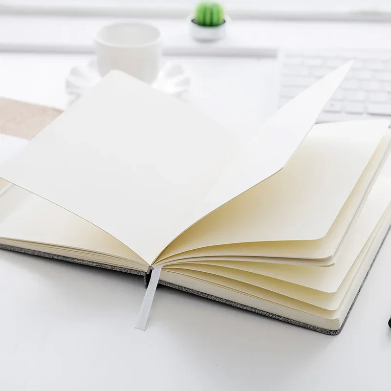Blank Paper Notebook Linen Hard Cover 128 Bullets 100 GSM Diary Planner Office School Supplies Stationery
