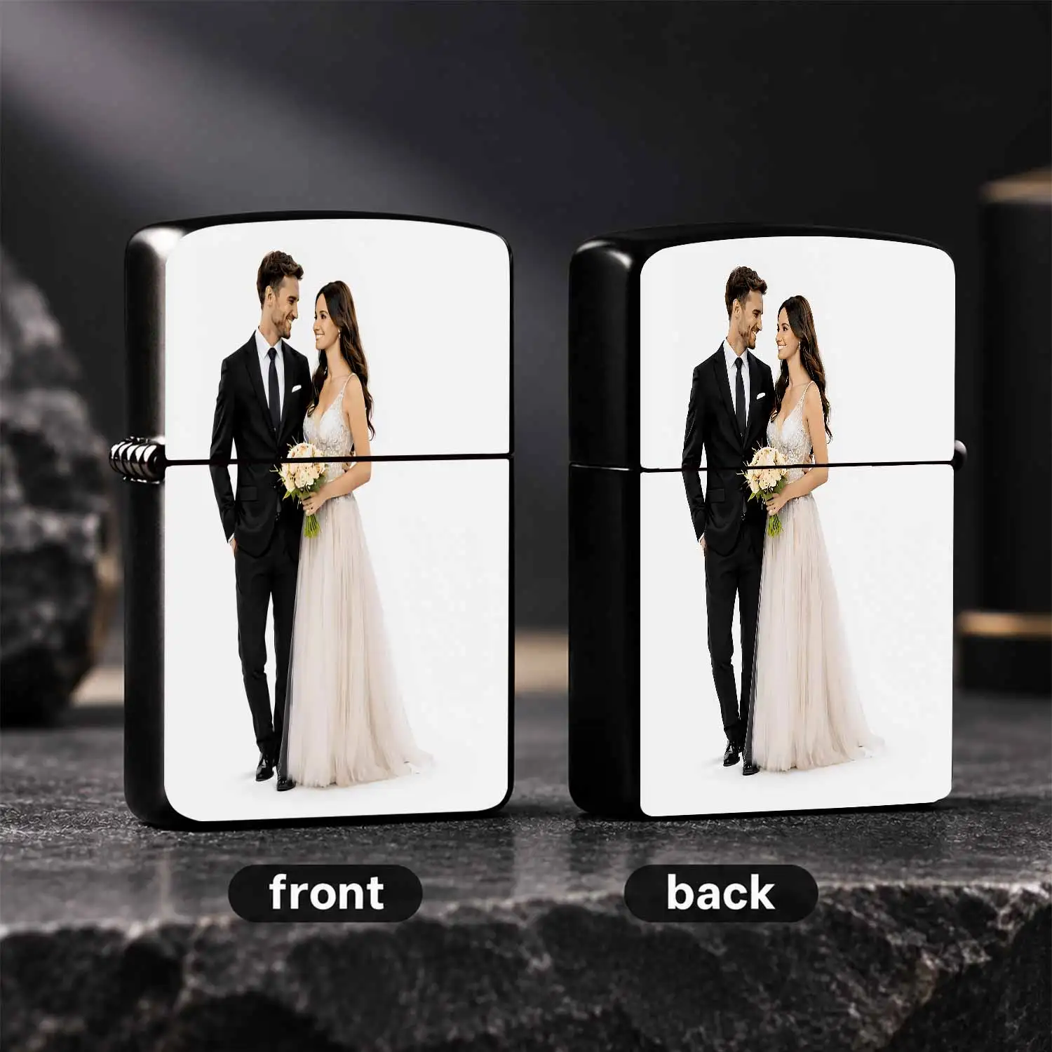Exquisite Romantic Newlywed Couple Printed Lighter, Elegant Wedding Commemorative Daily Dating Multi-Scene Applicable, Delicate Practical Companion Gift, Great Vibe Ceremony Sense Must-Have, Ideal Present For Friends Fa A Humorous And Inter