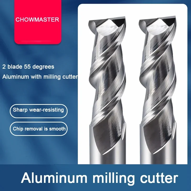 HRC55 2 Flutes Keyway Milling Cutter Tungsten Steel Alloy Aluminum Milling Cutter 1 2 3 4 5 6 7 8 10 12 14 16 18 20MM end mill