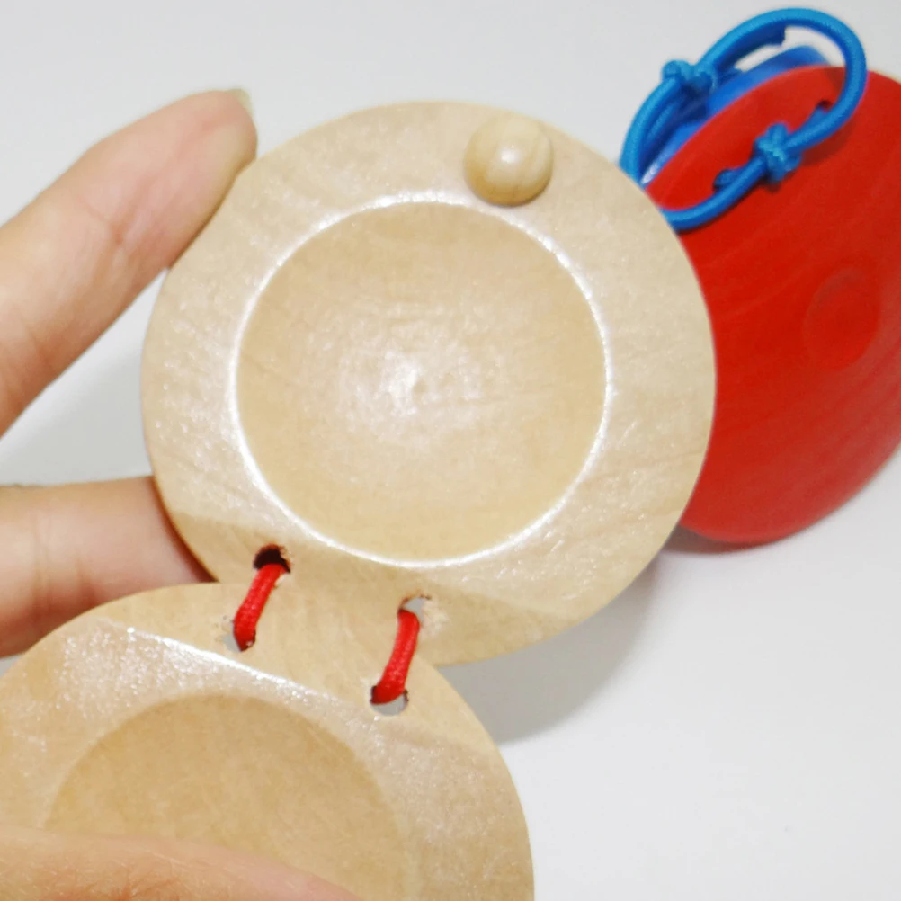 

4 Pcs Round Dance Board Castanets Kids Percussion Toys Music Education Wood Instruments Safe Material Preschool Learning