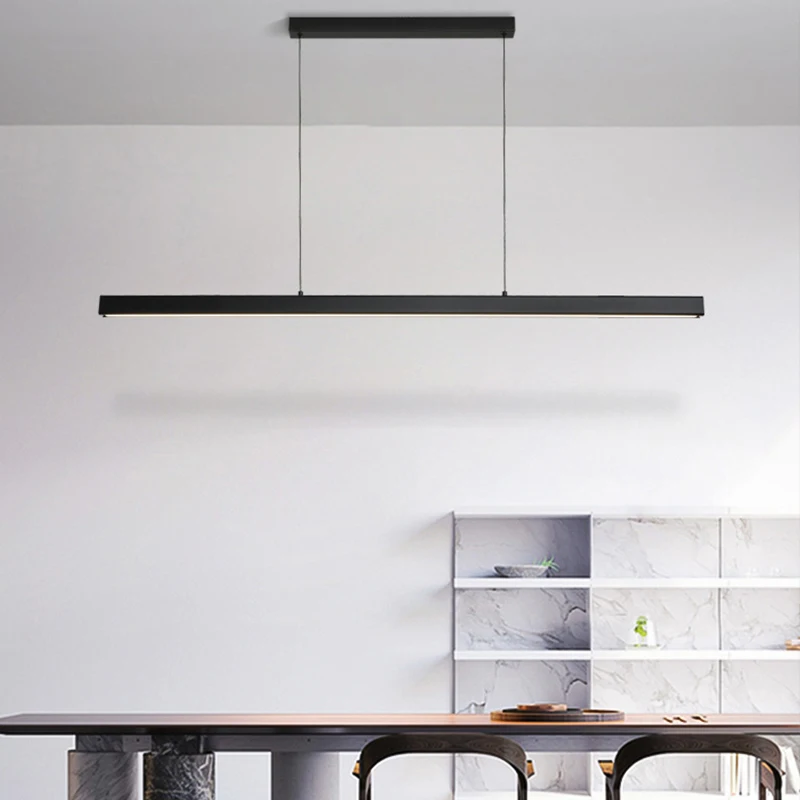 Nordic Minimalist Pendant Light 80CM Height Adjustable Lines Highs End Feel For Restaurants Offices Conference Rooms Long Lamp