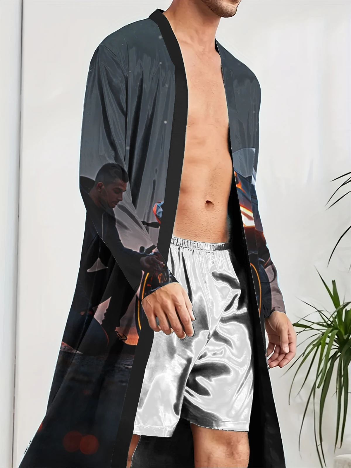 1pcs Men's Robes 2026 Spring/Summer Funny pajamas Shower robe Breathable Graphic Bathrobe man Sleepwear 3D Printed sleepwear