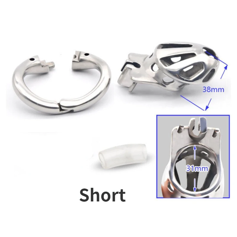 New Stainless Steel Openable Ring Design Cock Cage Male Chastity Device Metal Penis Ring Vent Hole Chastity Belt Sex Toy For Man