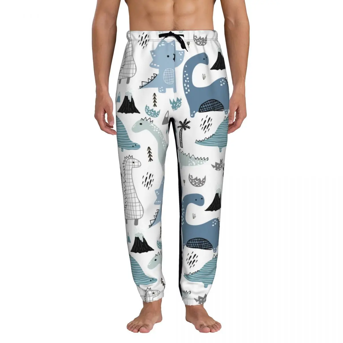 Men Joggers Pants Hand Drawn Scandinavian Dinosaur Man Sweatpants Streetwear Casual Mens Pants