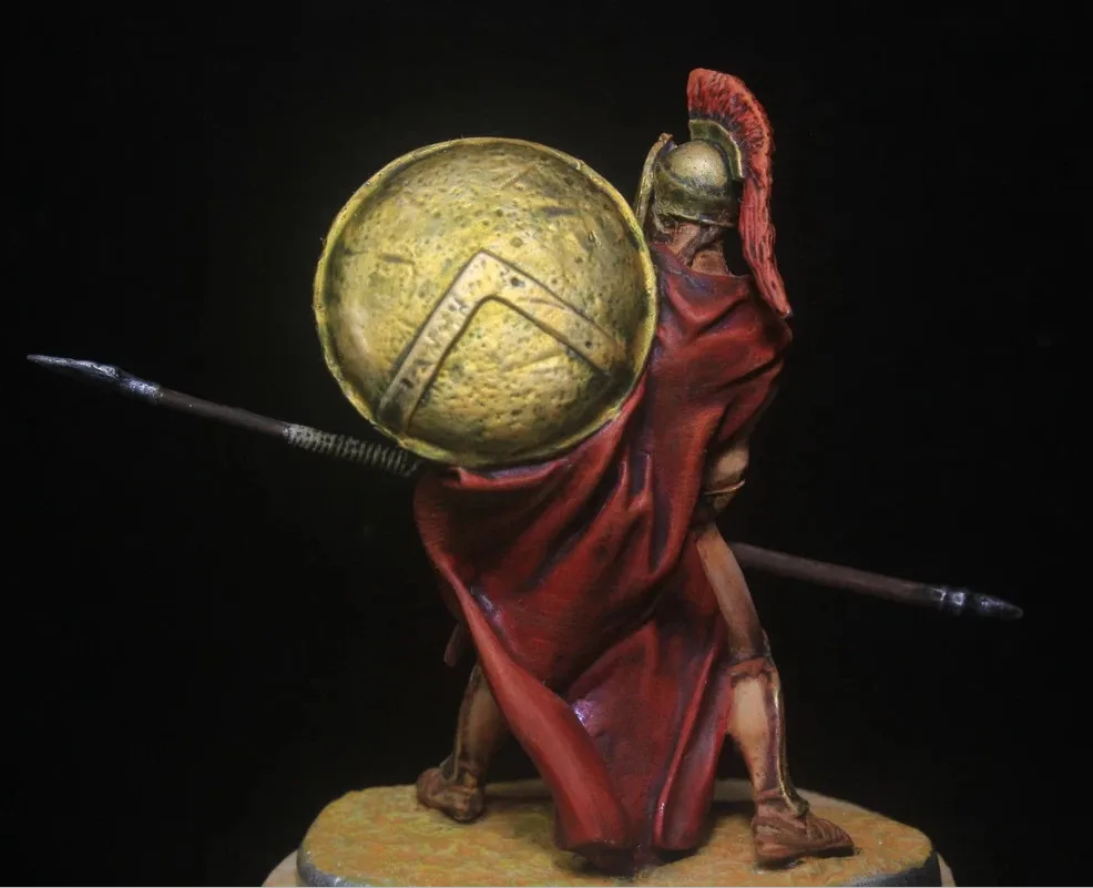 Ancient Greek Heroic Figure Spartan King Leonidas Tin Metal Ancient Soldier Model Office Collection Memorial Gifts