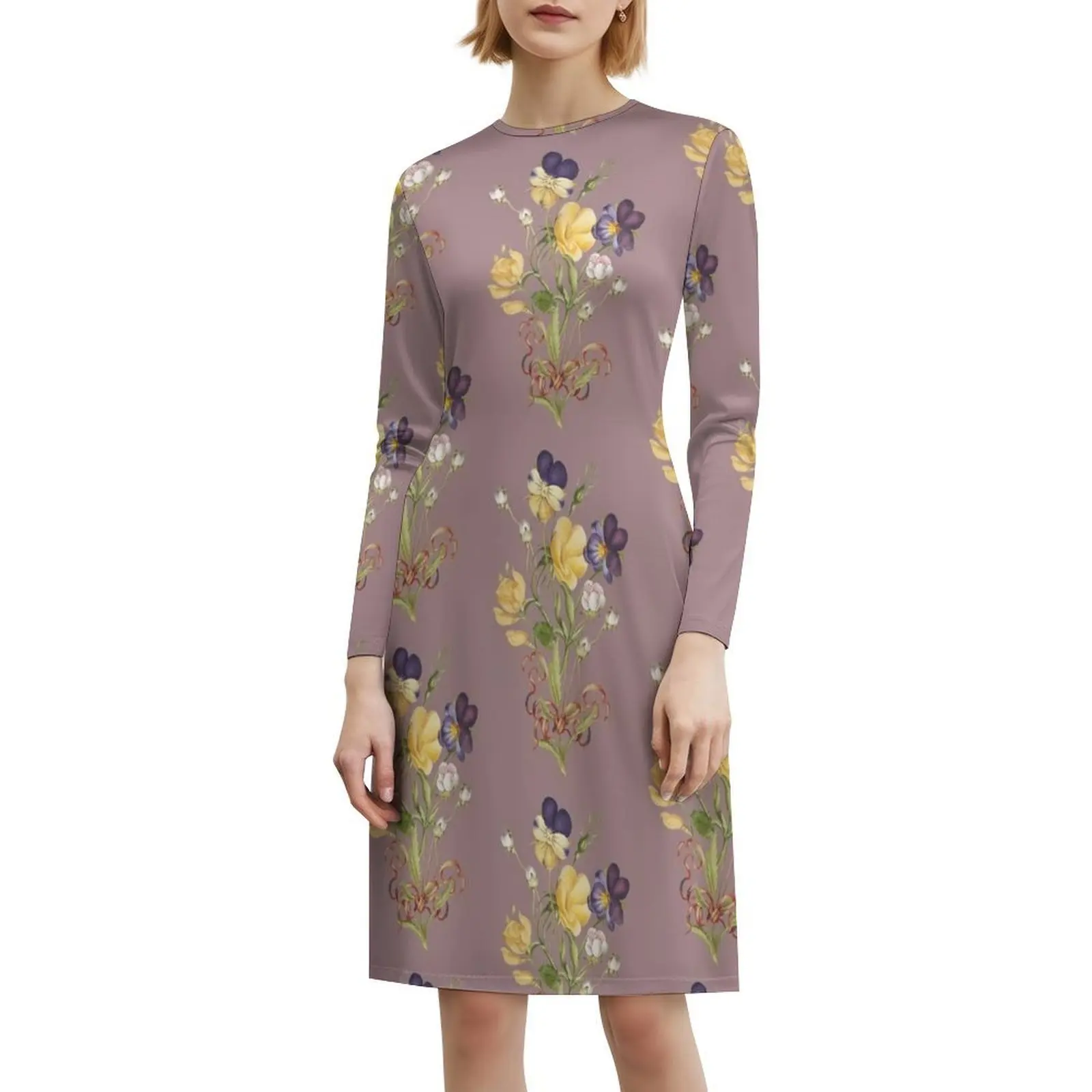 خمر بانسي زهرة باقة المرأة الهيب هوب الشارع الشهير فستان الجرافيك طباعة ملابس للنادي زهرة باقة الزهور بانسي