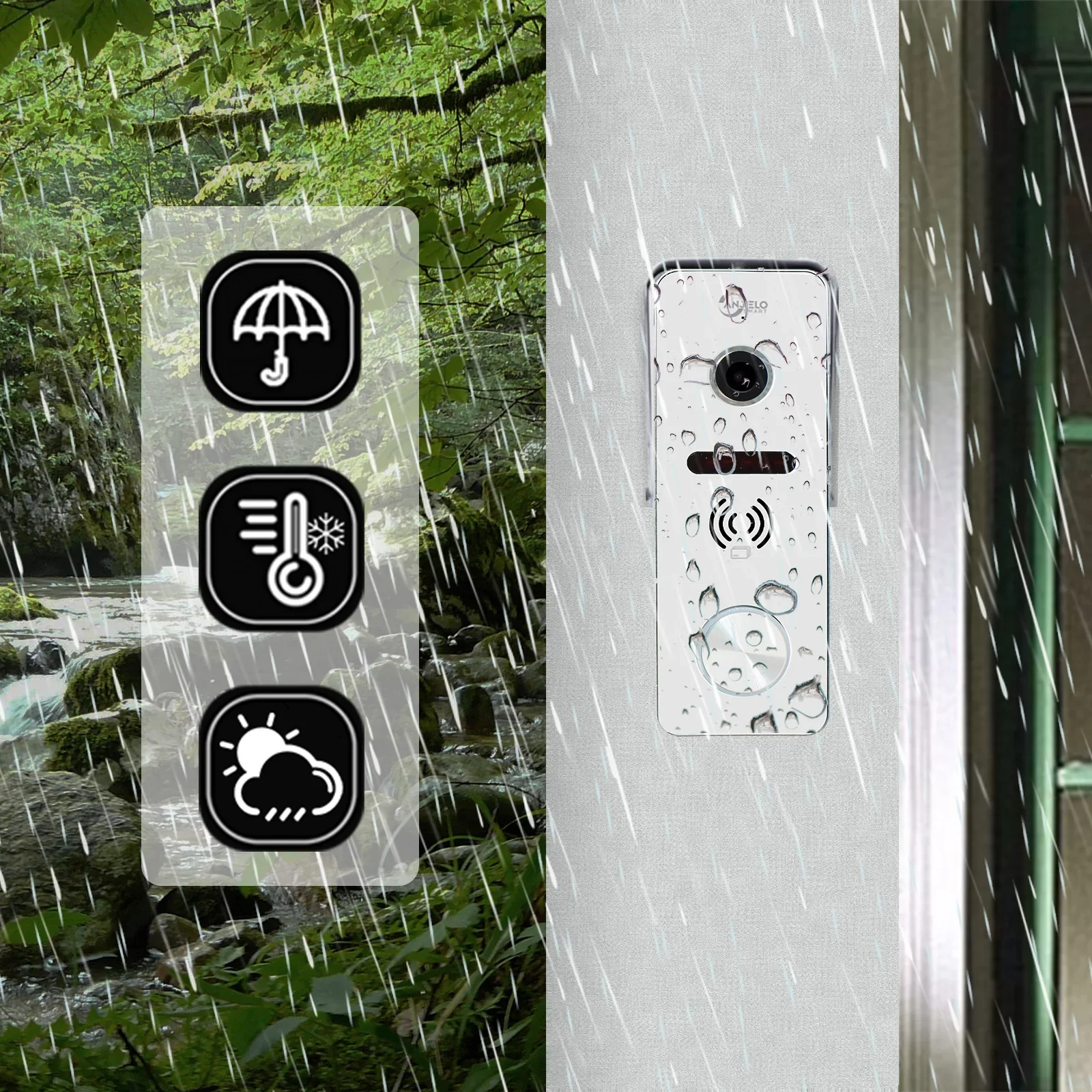 Tuya Videocitofono intelligente da 7 pollici Videocitofono 1080p Campanello 160 °   Sblocco scheda IC per telecamera WiFi Porteiro Electronic Doorman