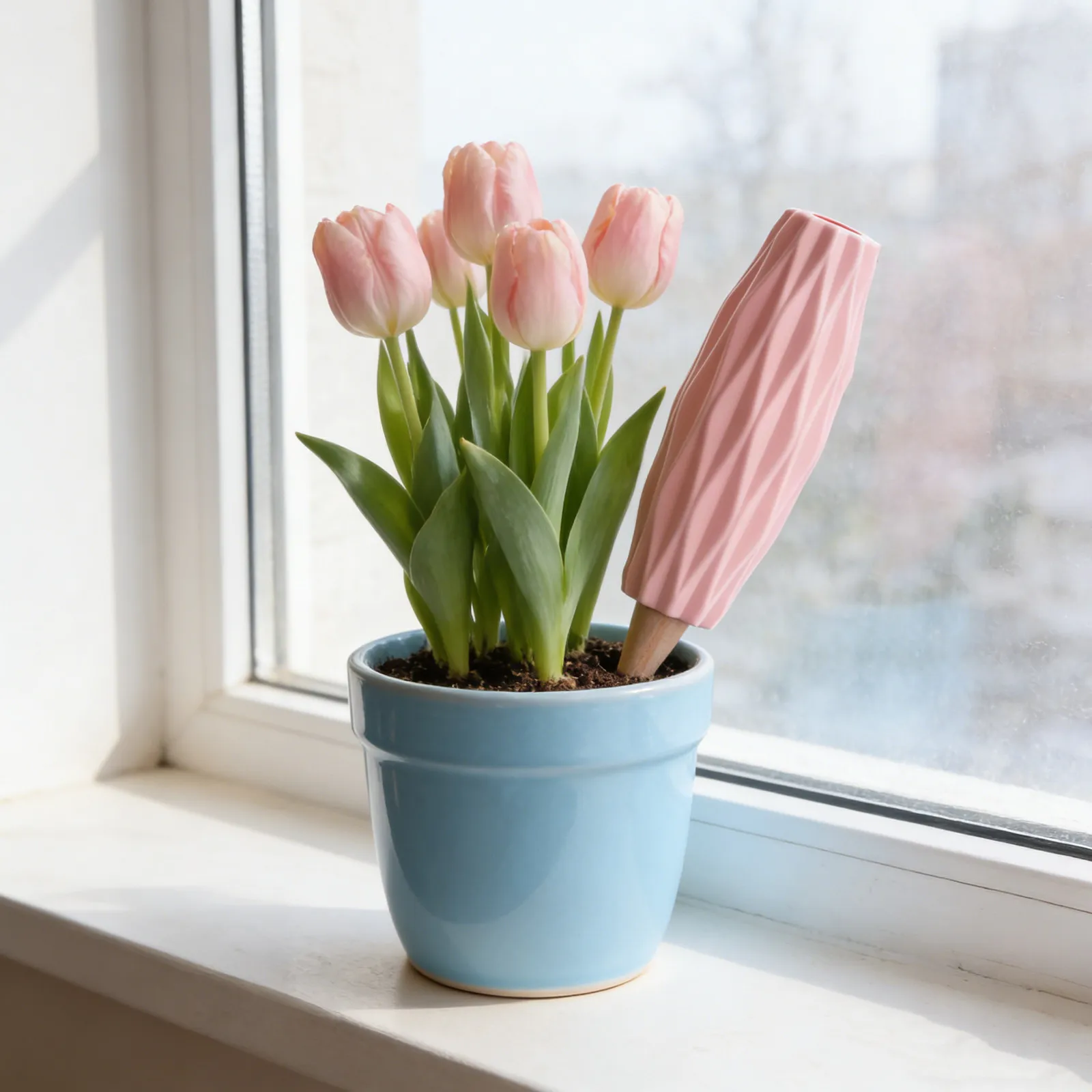Small Self Watering Spike Auto Water Dripper for Plants Stripe Design Indoor Outdoor Automatic Irrigation Watering