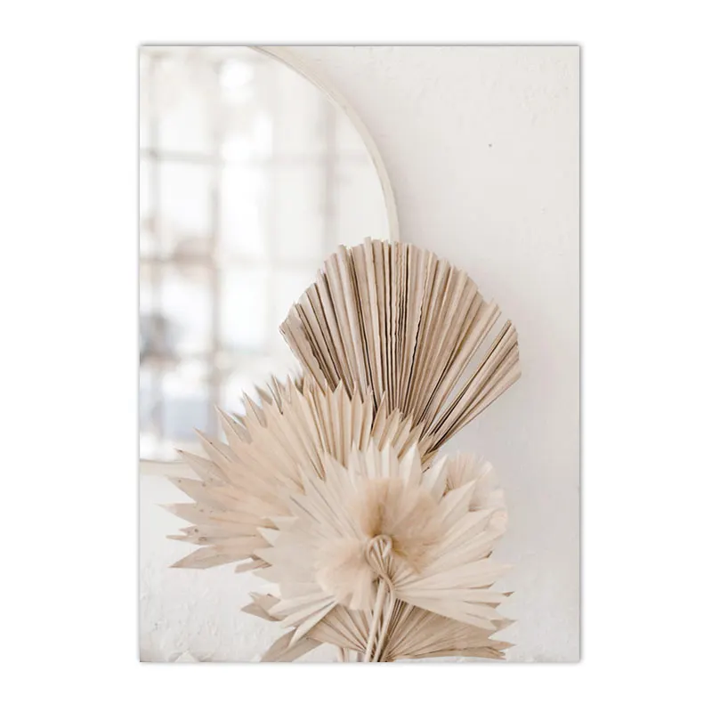 Beige Leaf Reed Posters Beach Canvas Print Dried Flower Art Poster Dandelion Prints Painting Nordic Wall Pictures Bedroom Dec
