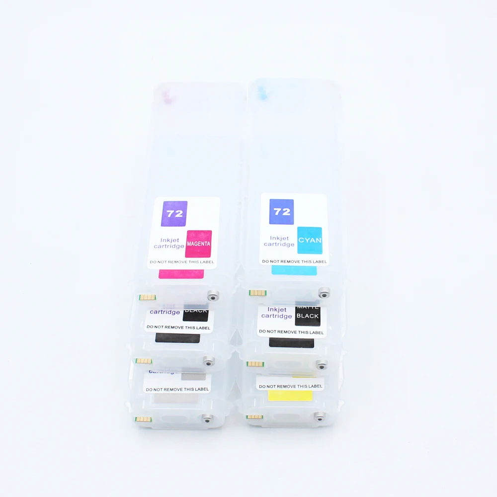 6 Color Refillable Ink Cartridge HP72 for HP Designjet T610 T620 T770 T790 T1100 T1120 T1200 T1300 T2300 Printer With ARC Chip