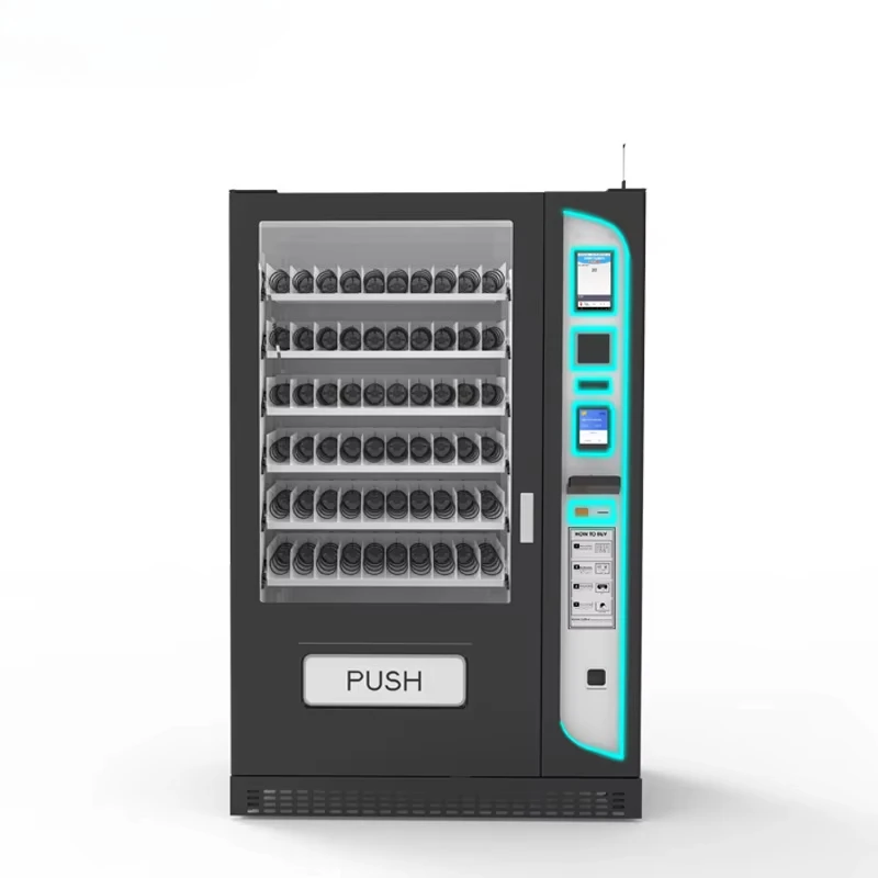 Smart touch-screen vending machine with cooling system