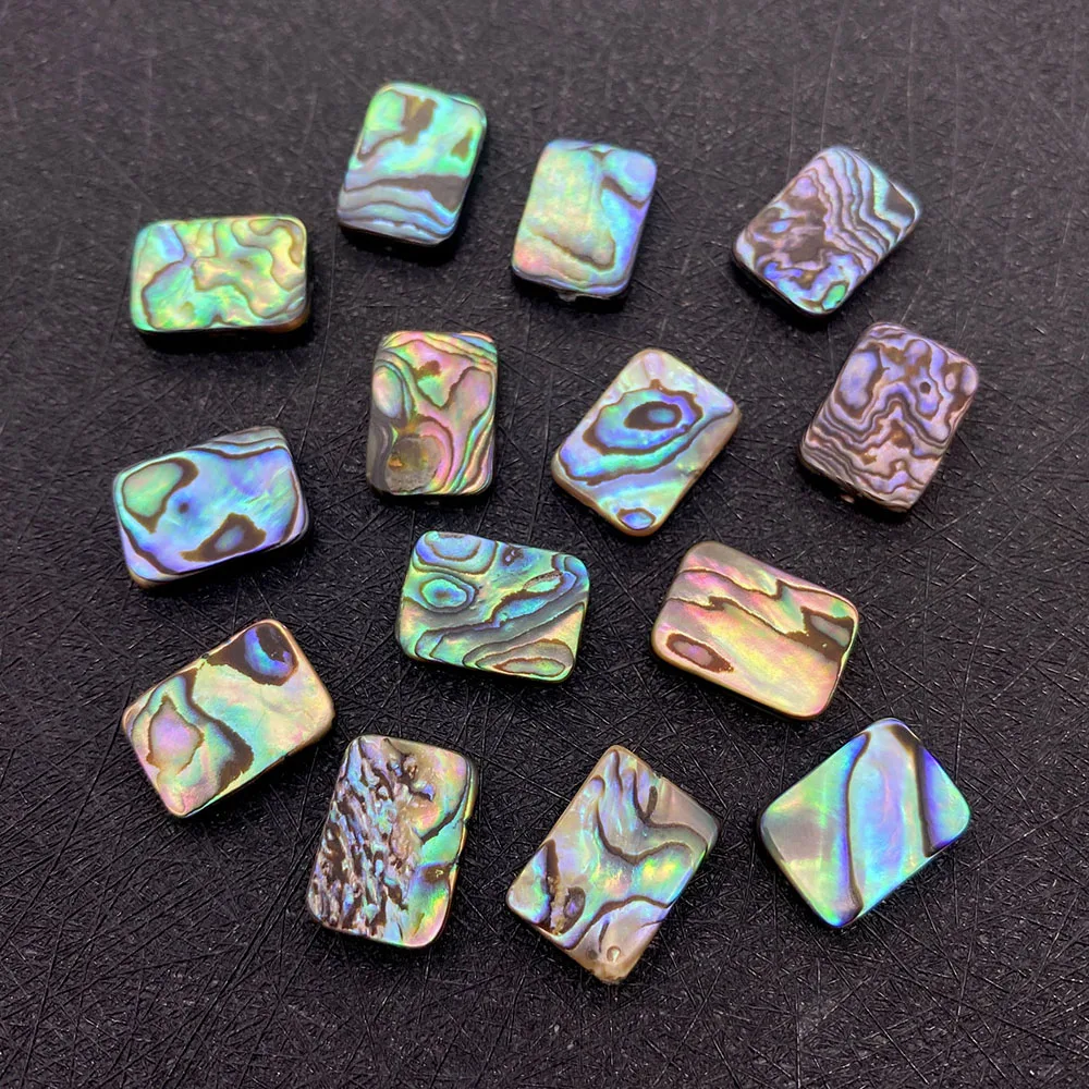 Natural Abalone Shell Beads Rectangular Straight Hole Abalone Shell Scattered Beads DIY Necklace Bracelet Earrings Jewelry 1/PCS