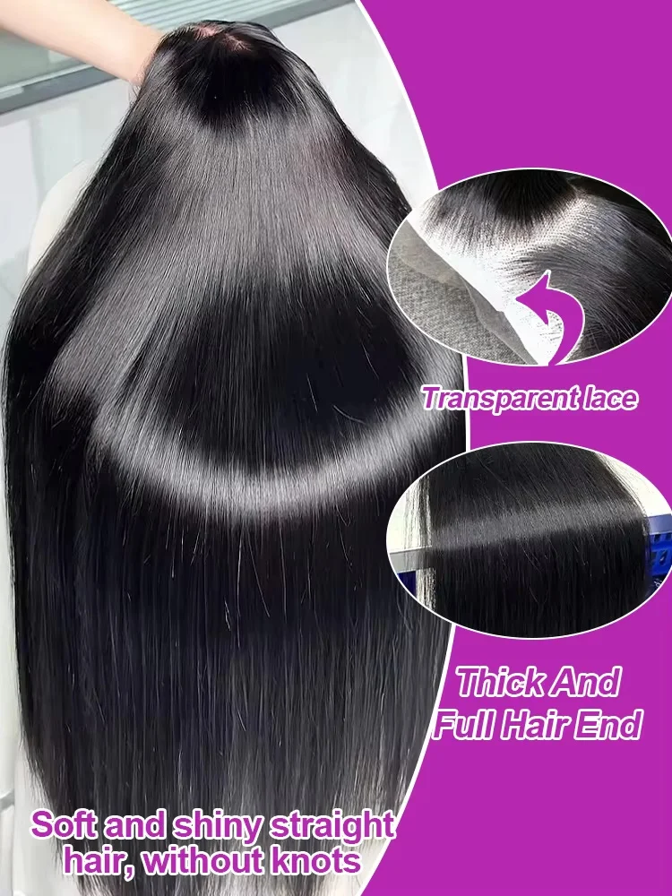 Peluca Frontal de encaje mejorada 13x5 13x6 HD, pelucas sin pegamento 5x5, pelucas de cabello humano liso brasileño prearrancado para mujeres