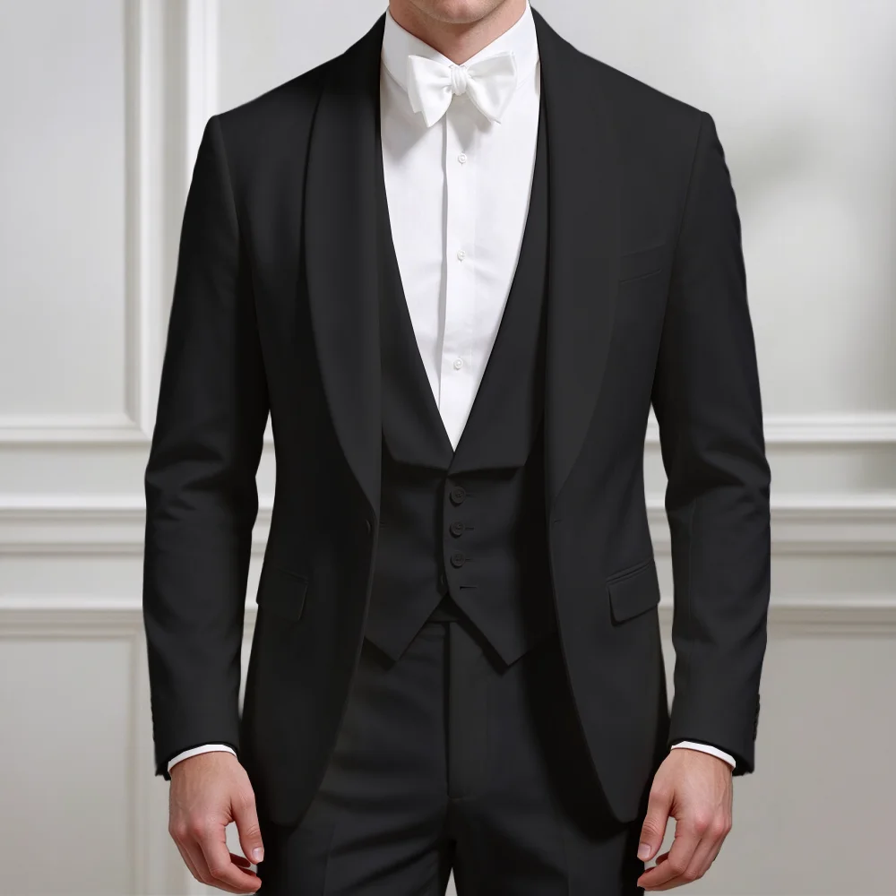 Men's Ivory 3-Piece Suit – Custom-Made Groom's Wedding Outfit / Party Tuxedo (Customizable Size & Color)