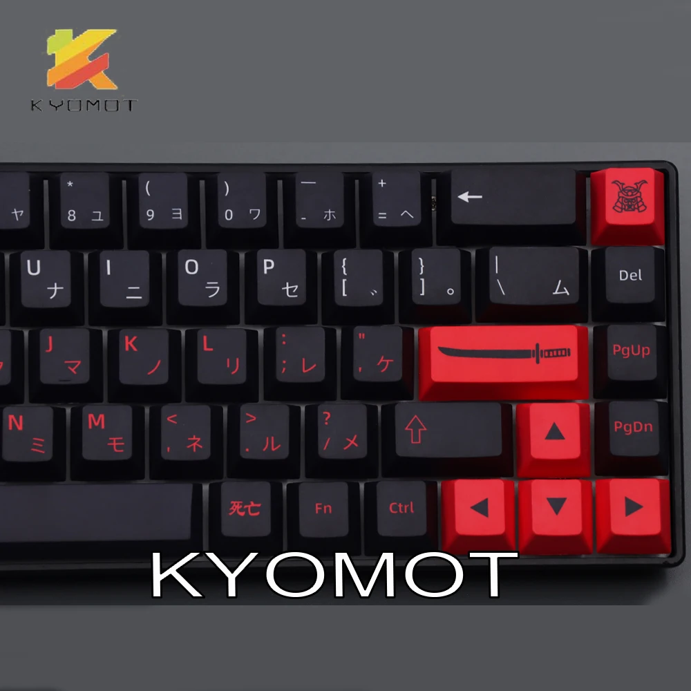 Imagem -05 - Kyomot Perfil Cereja Bushido Ninja Keycaps Pbt Dye-sub Japonês 139 Teclas para Faça Você Mesmo Layout Teclado Mecânico Personalizar Tampa Chave