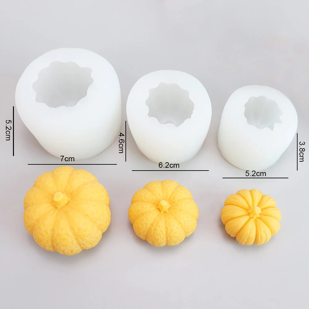 Silicone world 3D Pumpkin Candle Silicone Mold Chocolate Cake Baking Mold Resin Epoxy Aromatherapy Gypsum Handmade DIY Mold